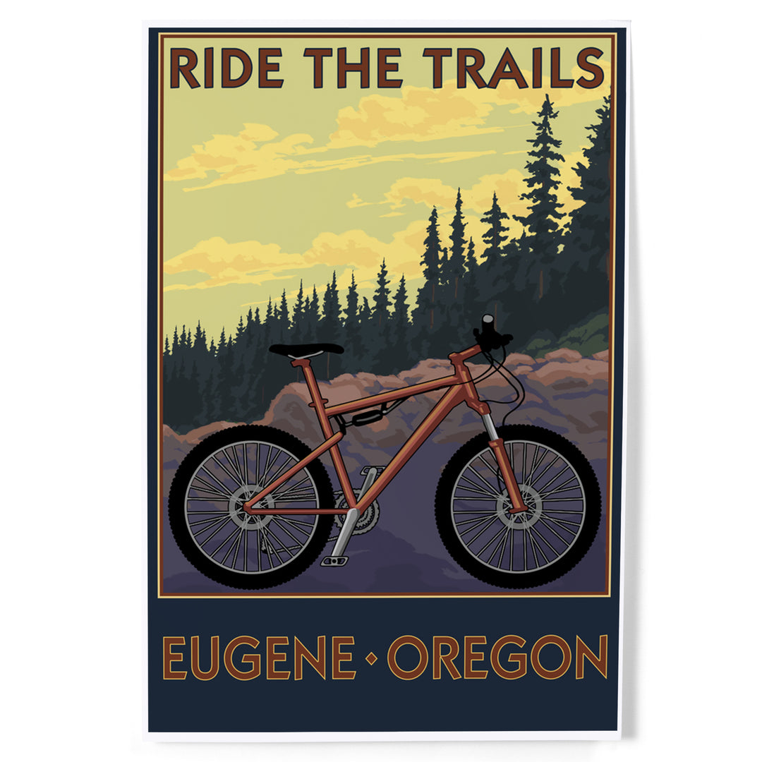 Eugene, Oregon, Ride the Trails, Art & Giclee Prints