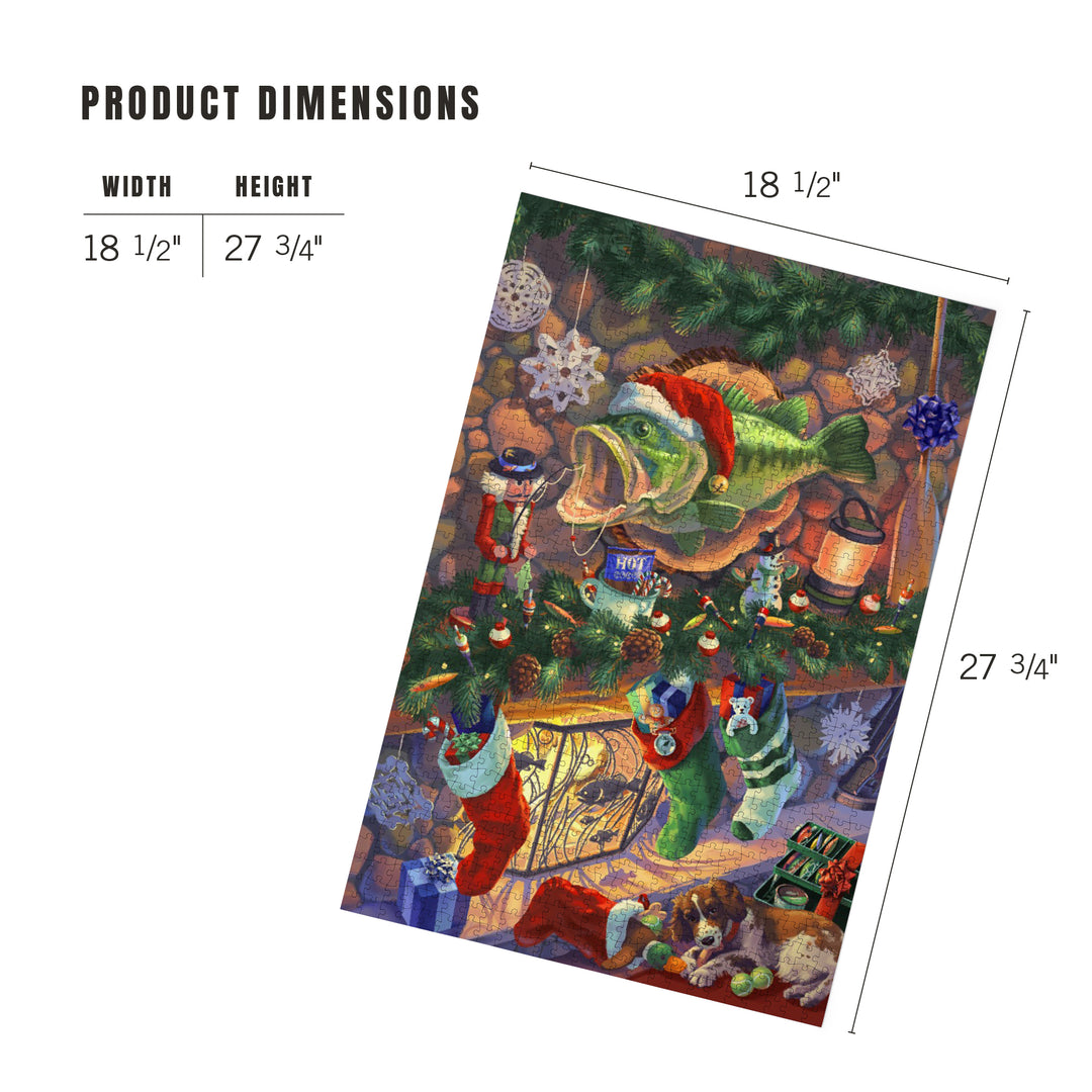 Hooked on Holidays, Oil Painting, Christmas Bass, Image Only, Jigsaw Puzzle