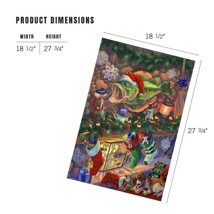 Hooked on Holidays, Oil Painting, Christmas Bass, Image Only, Jigsaw Puzzle