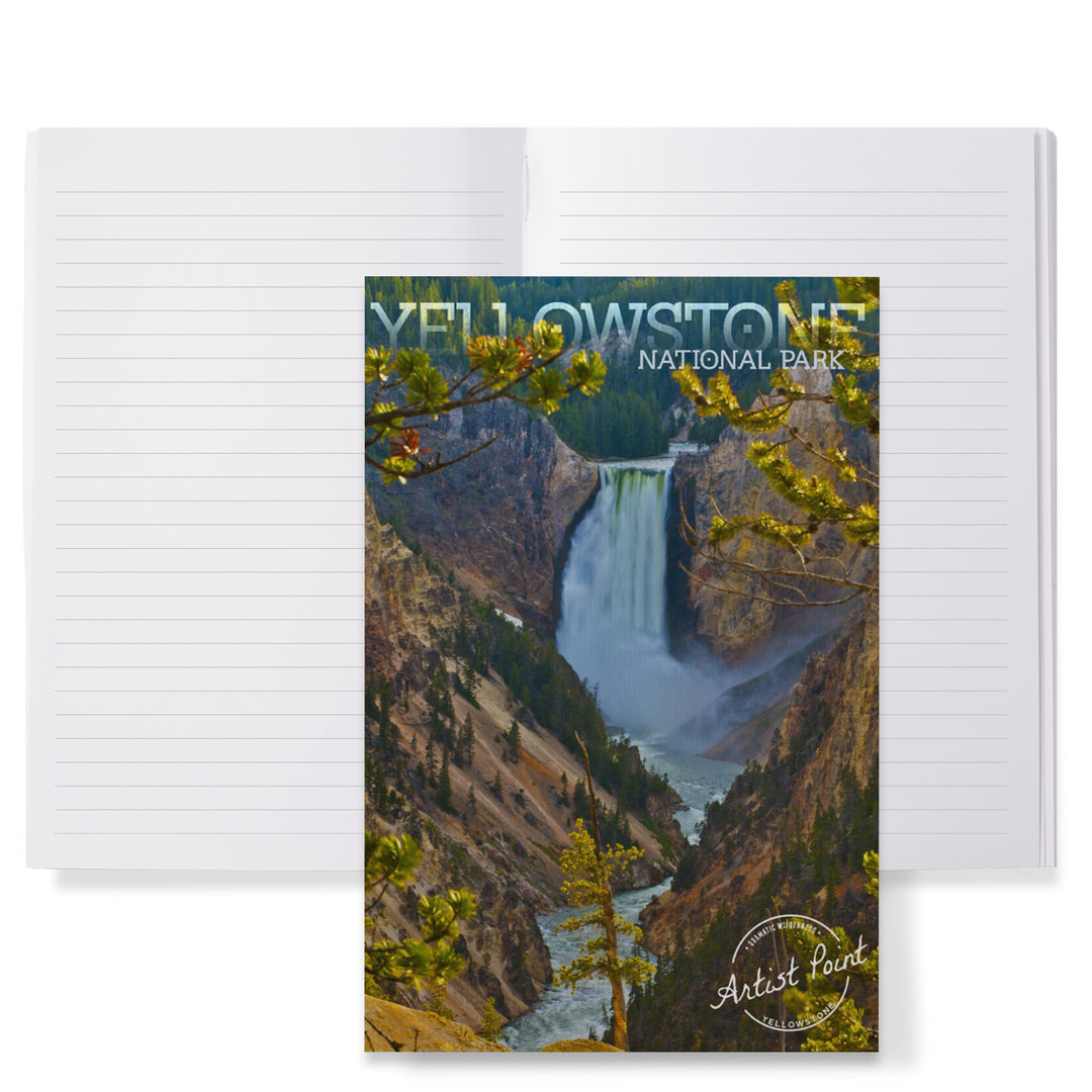 Lined 6x9 Journal, Yellowstone National Park, Lower Yellowstone Falls, Lay Flat, 193 Pages, FSC paper