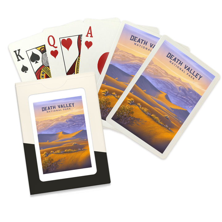 Playing Cards, Death Valley National Park, California, Sand Dune Sunset, Oil Painting, 52 Card Deck with Jokers in Box, Unique Art