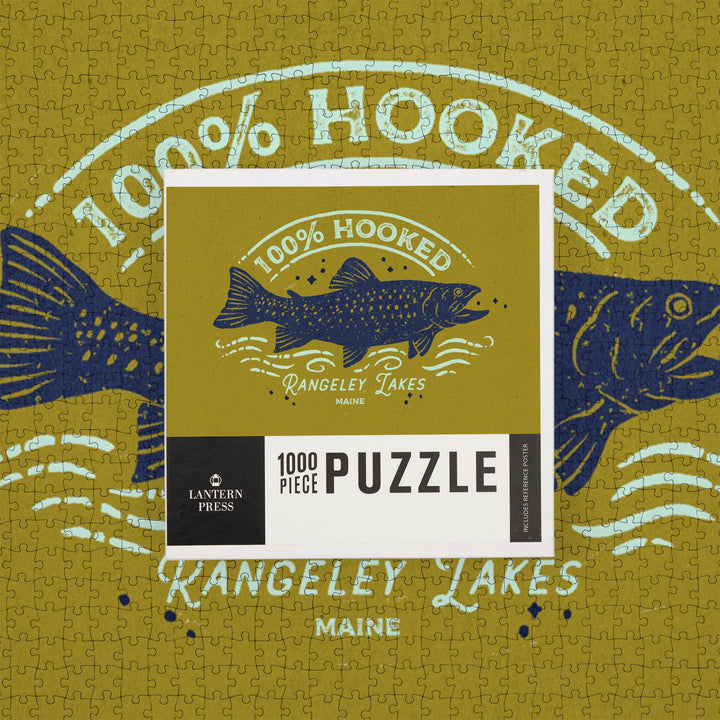 Rangeley Lakes, Maine, Lake Life Series, 100 Percent Hooked, Jigsaw Puzzle