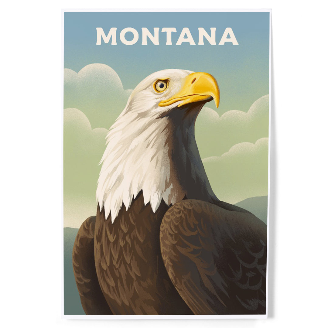Montana, Lithograph Wildlife Series, Bald Eagle, Art & Giclee Prints