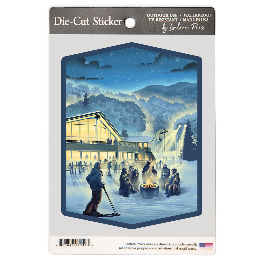 Lithograph, Snow Lodge, Vinyl Sticker