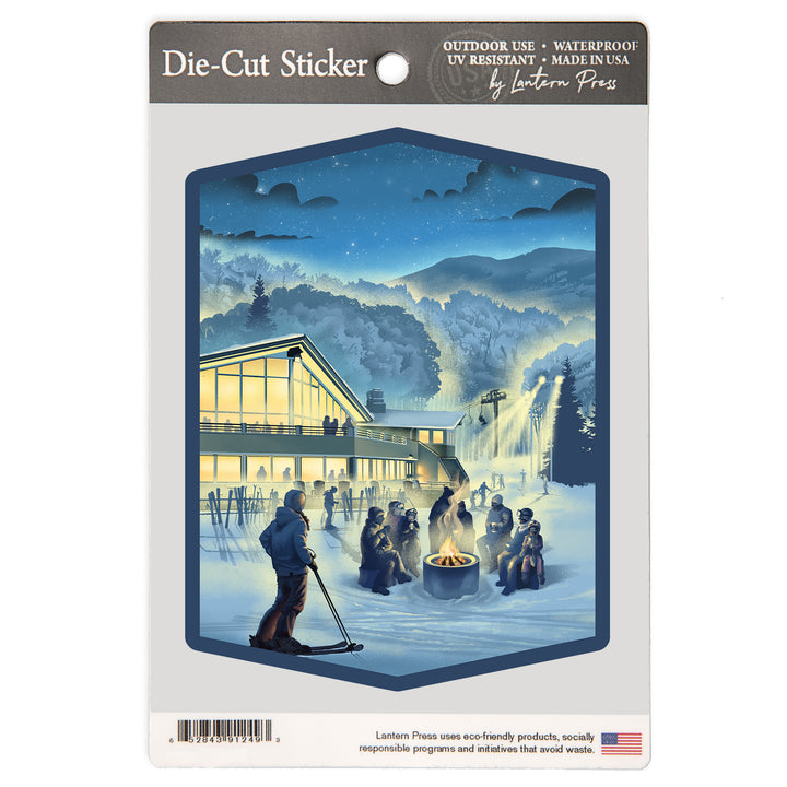 Lithograph, Snow Lodge, Vinyl Sticker