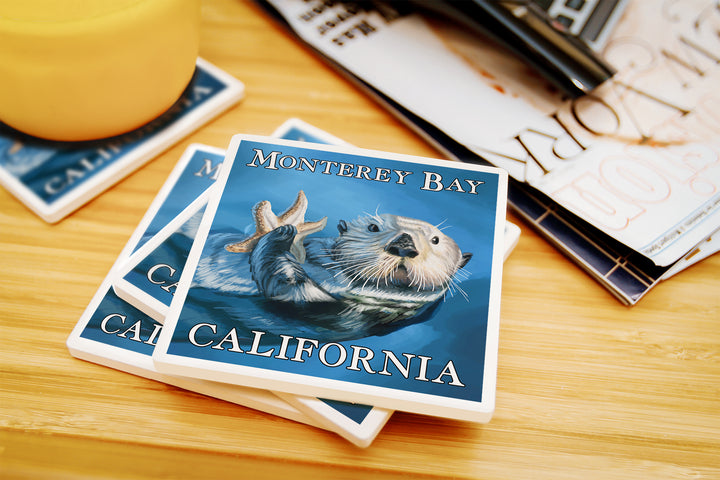Monterey Bay, California, Sea Otter, Coaster Set