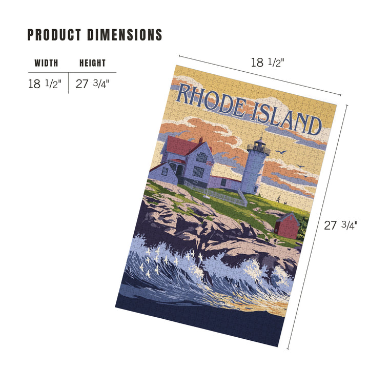Rhode Island, Painterly, Lighthouse, 1000 Piece Jigsaw Puzzle