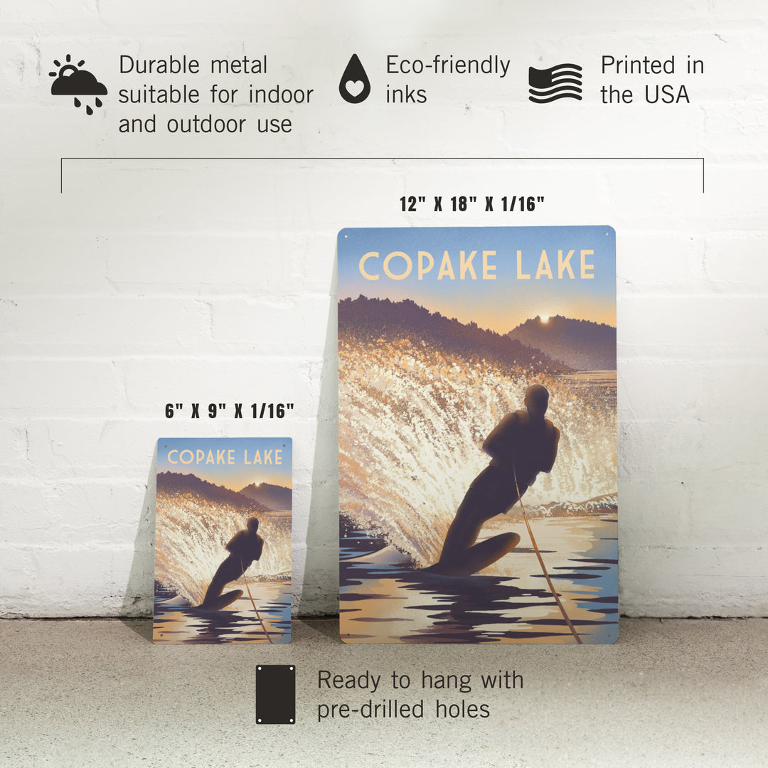 Copake Lake, New York, Get Outside Series, Wake Surfing, Metal Signs - Lantern Press