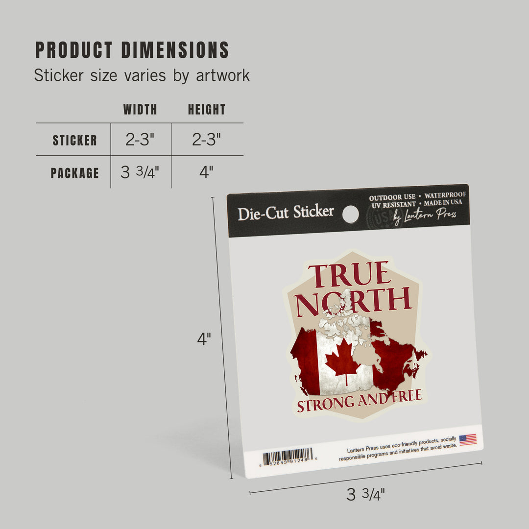 Canada, True North, Contour, Vinyl Sticker