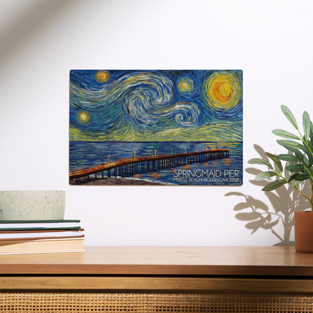 Myrtle Beach, South Carolina, Starry Night, Wood Sign and Postcards