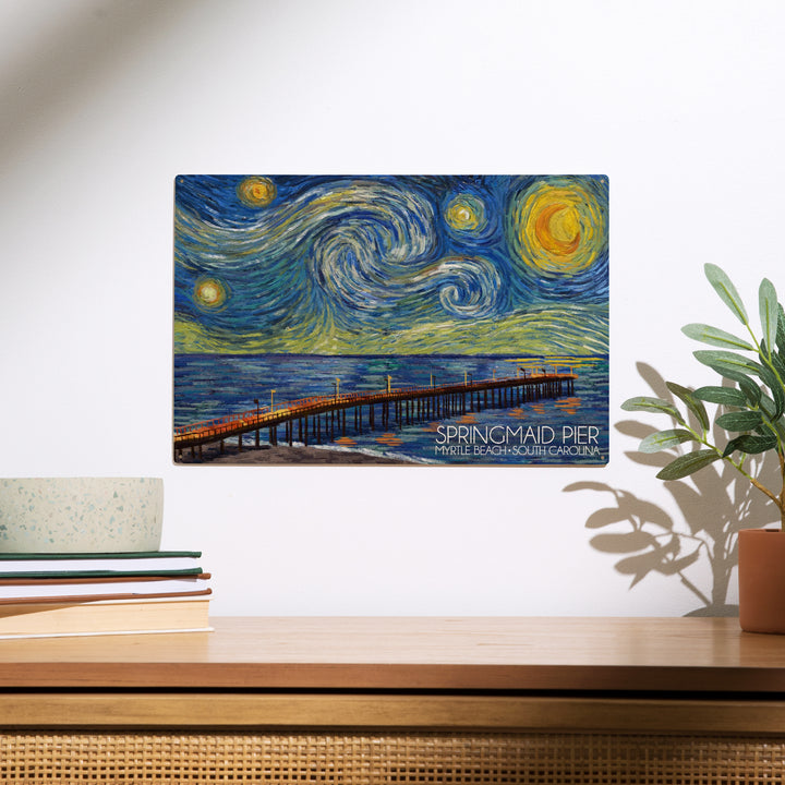 Myrtle Beach, South Carolina, Starry Night, Wood Sign and Postcards