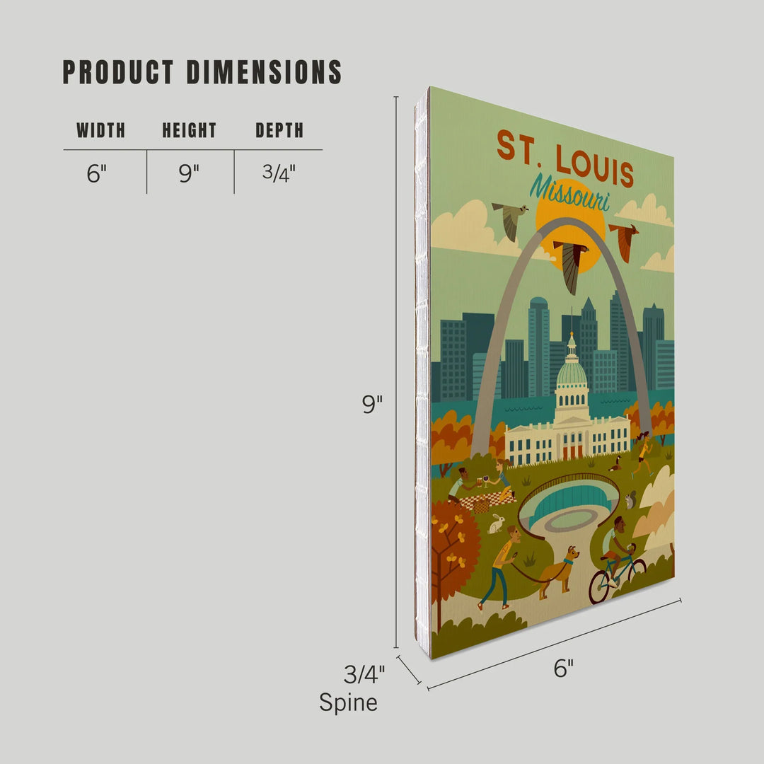 Lined 6x9 Journal, St. Louis, Missouri, Geometric National Park Series, Lay Flat, 193 Pages, FSC paper