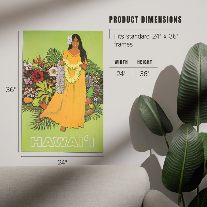 Hawaii, Welcome with Lei, Art & Giclee Prints