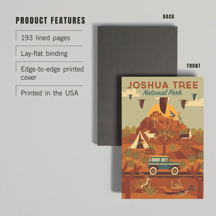 Lined 6x9 Journal, Joshua Tree National Park, California, Geometric National Park Series, Lay Flat, 193 Pages, FSC paper