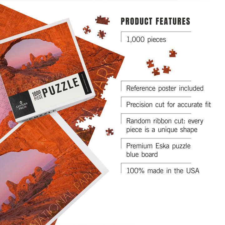 Arches National Park, Utah, Pink Sky, Jigsaw Puzzle