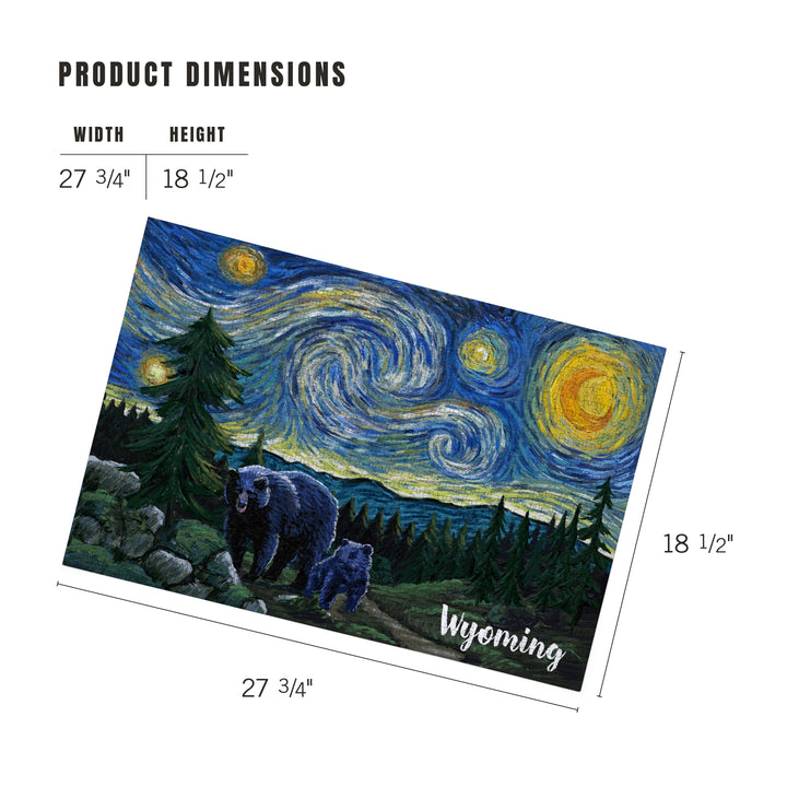 Wyoming, Starry Night, Bear and Cub, Jigsaw Puzzle