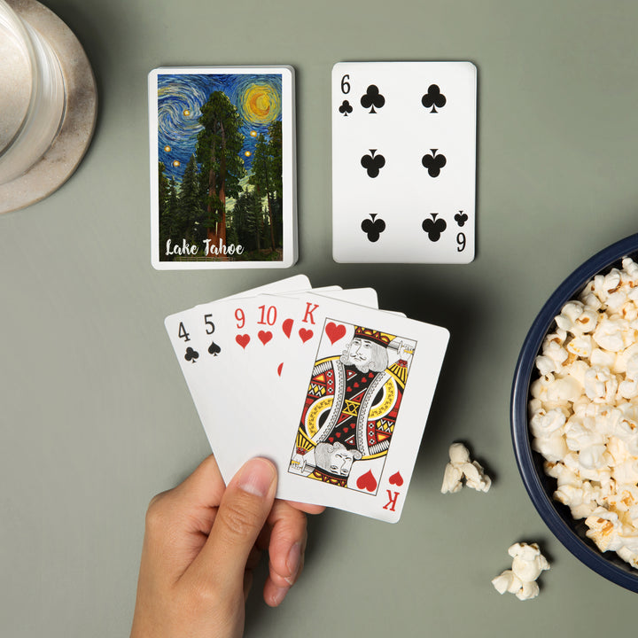 Playing Cards, Lake Tahoe, California, Starry Night Series, 52 Card Deck with Jokers in Box, Unique Art