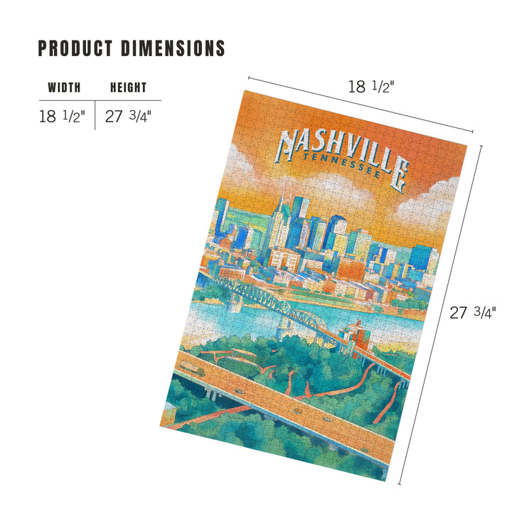 Nashville, Tennessee, Luminous City, City Series, 1000 Piece Jigsaw Puzzle