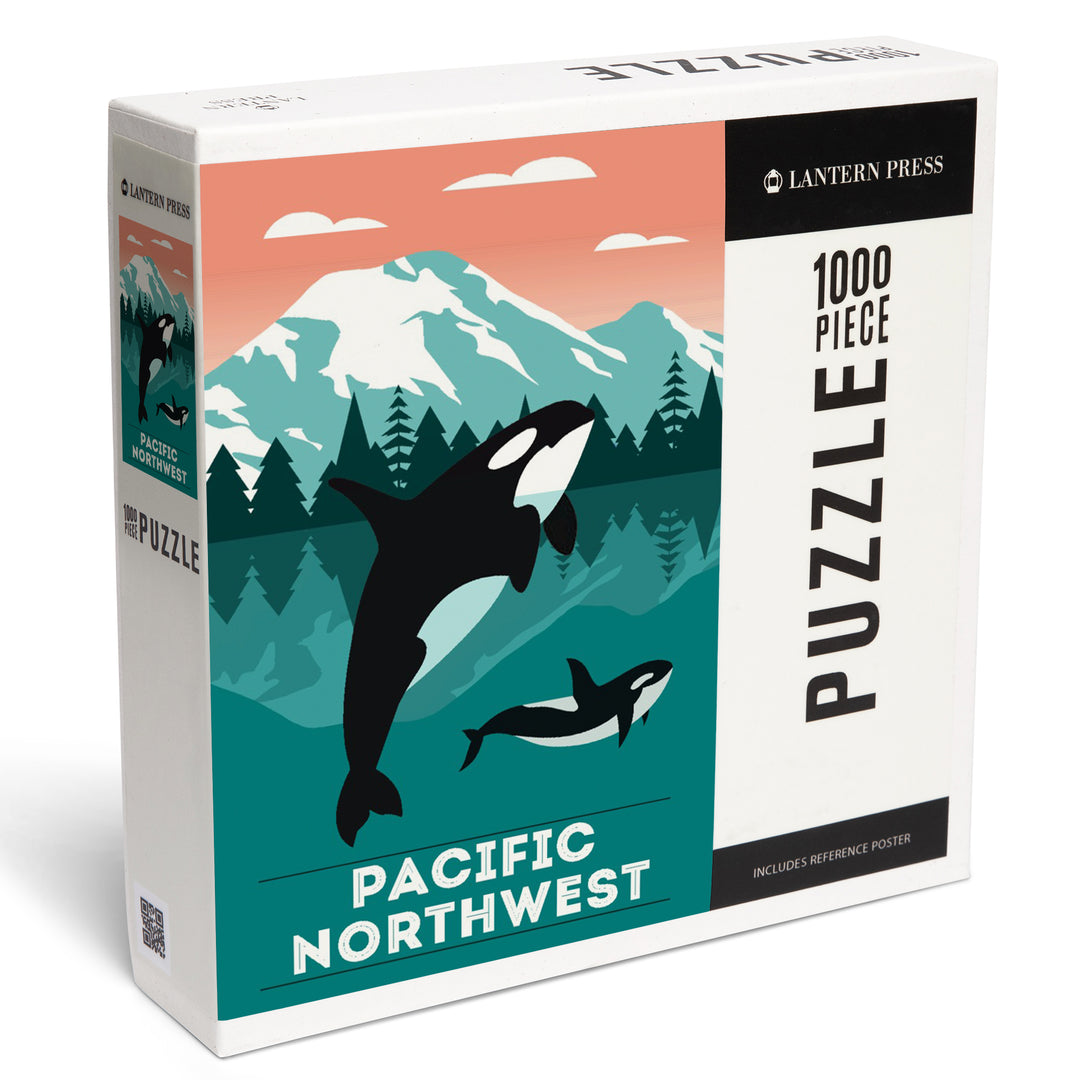Pacific Northwest, Orca Whale and Calf, Go Freestyle, Jigsaw Puzzle