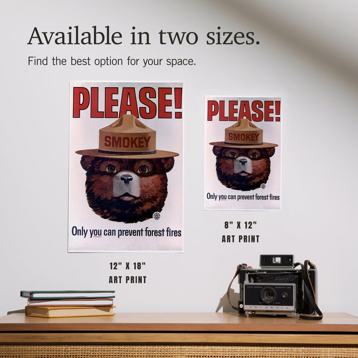 Smokey Bear, Please, Only You Can Help, Smokey Head, Officially Licensed Vintage Poster, Art & Giclee Prints