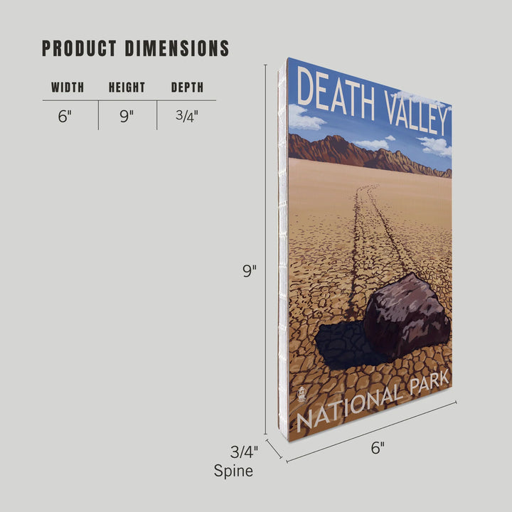 Lined 6x9 Journal, Death Valley National Park, California, Moving Rocks, Lay Flat, 193 Pages, FSC paper