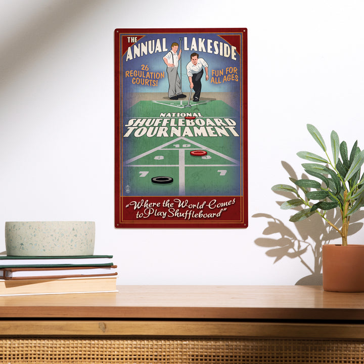 Lakeside, Ohio, Shuffleboard Tournament Vintage Sign, Wood Sign and Postcards
