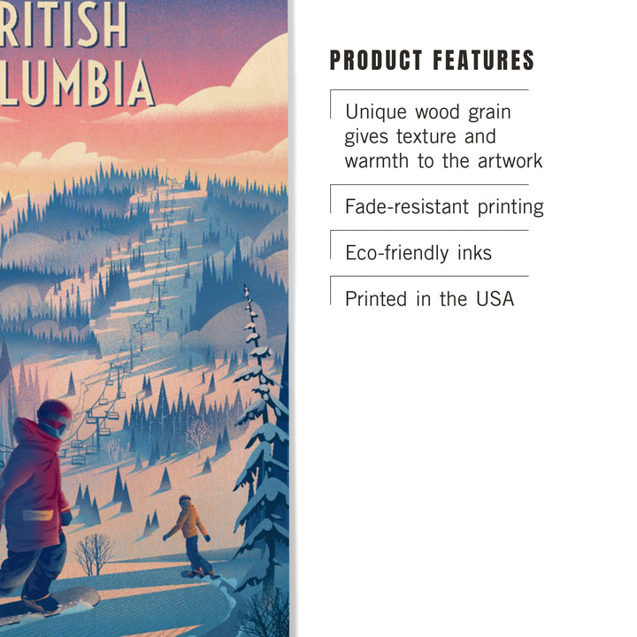 British Columbia, Shred the Gnar, Snowboarding, Wood Signs and Postcards