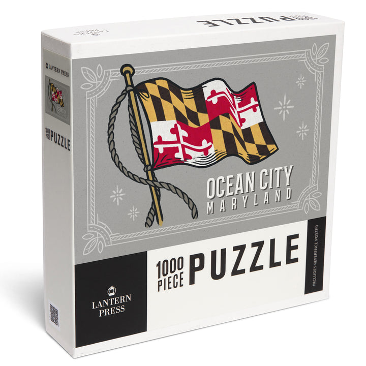 Ocean City, Maryland, Waving State Flag, State Series, 1000 Piece Jigsaw Puzzle