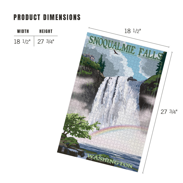 Snoqualmie Falls, Washington, Summer Scene, Jigsaw Puzzle
