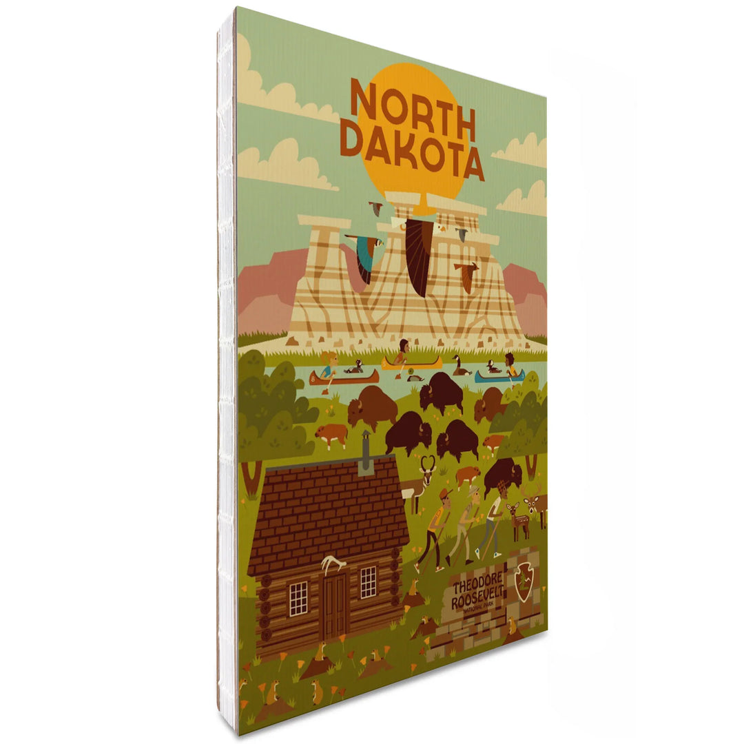 Lined 6x9 Journal, North Dakota, Theodore Roosevelt National Park, Geometric National Park Series, Lay Flat, 193 Pages, FSC paper