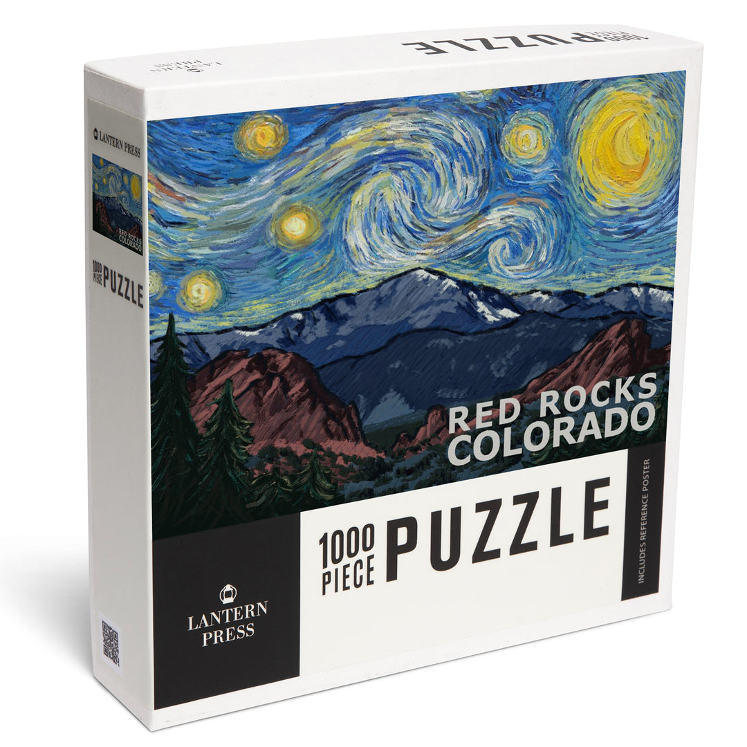 Red Rocks, Colorado, Starry Night, Pikes Peak, Jigsaw Puzzle