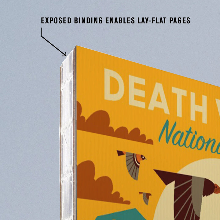 Lined 6x9 Journal, Death Valley National Park, California, Geometric National Park Series, Lay Flat, 193 Pages, FSC paper
