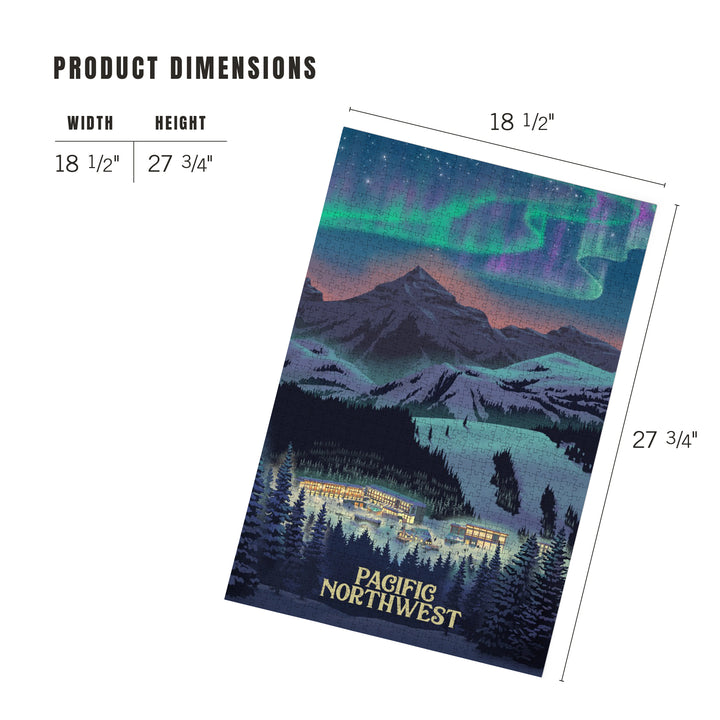 Pacific Northwest, Village Northern Lights, 1000 Piece Jigsaw Puzzle
