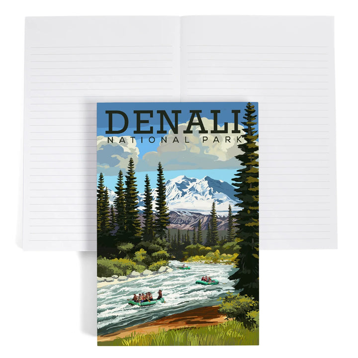 Lined 6x9 Journal, Denali National Park, Alaska, River Rafting, Lay Flat, 193 Pages, FSC paper
