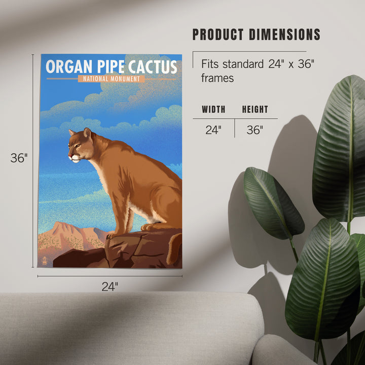 Organ Pipe Cactus National Monument, Arizona, Mountain Lion, Lithograph, Art & Giclee Prints