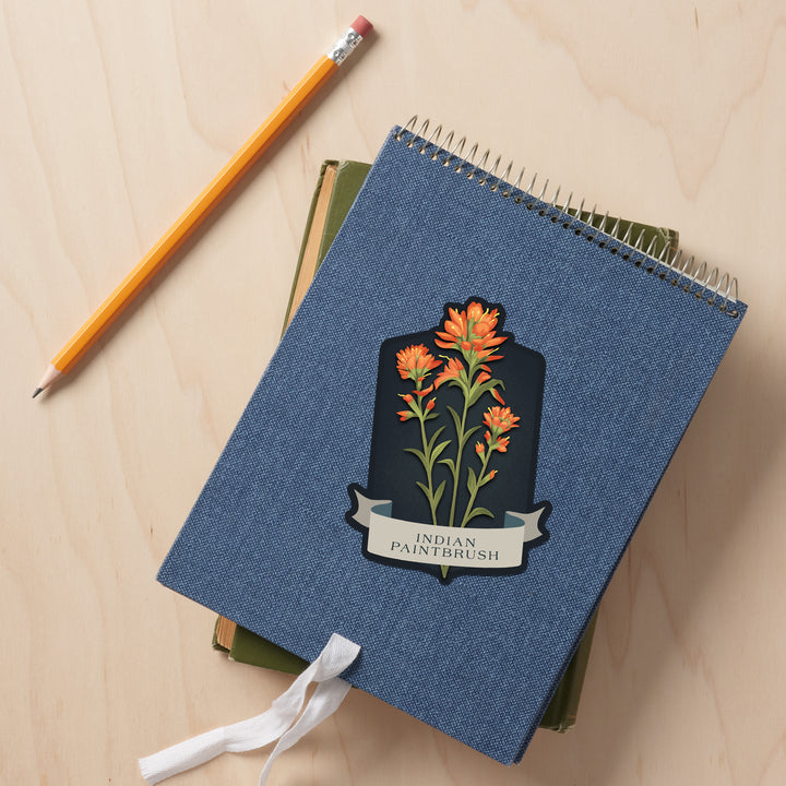 Vintage Flora Noir, Indian Paintbrush, Vinyl Sticker