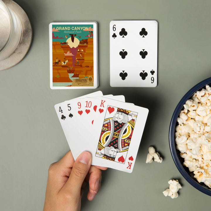 Playing Cards, Grand Canyon National Park, Arizona, Geometric National Park Series, 52 Card Deck with Jokers in Box, Unique Art