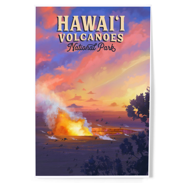Hawaii Volcanoes National Park, Hawaii, Oil Painting, Art & Giclee Prints