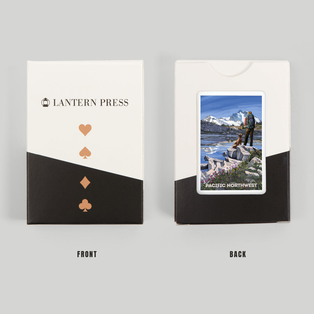 Playing Cards, Pacific Northwest, Washington, Painterly, Get Out and Hike, 52 Card Deck with Jokers in Box, Unique Art