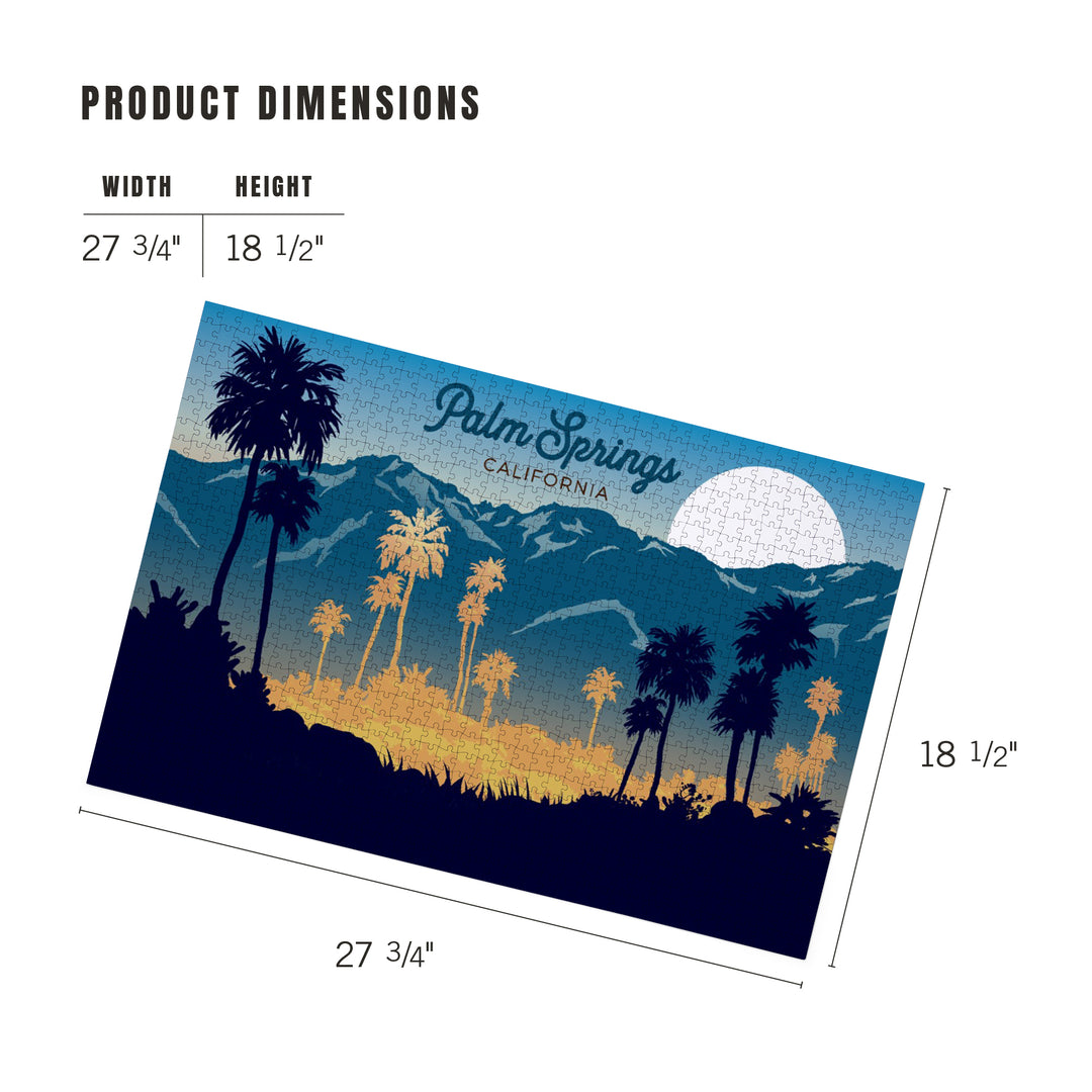 Palm Springs, California, Go Explore, Hiker and Desert, Sunset, 1000 Piece Jigsaw Puzzle