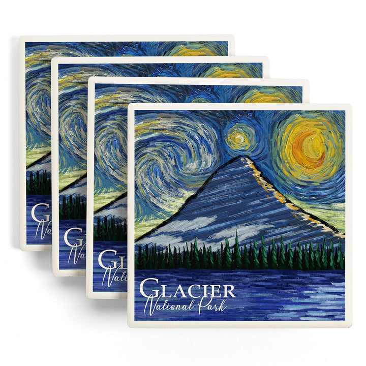 Glacier National Park, Montana, Bearhat Peak and Hidden Lake, Starry Night, Coasters