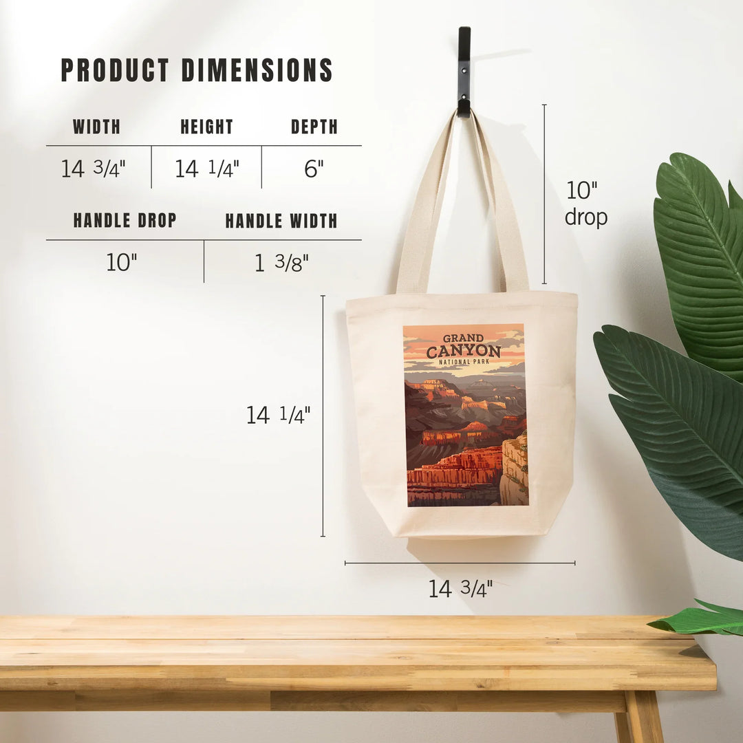Grand Canyon National Park, Mather Point, Painterly, Tote Bag