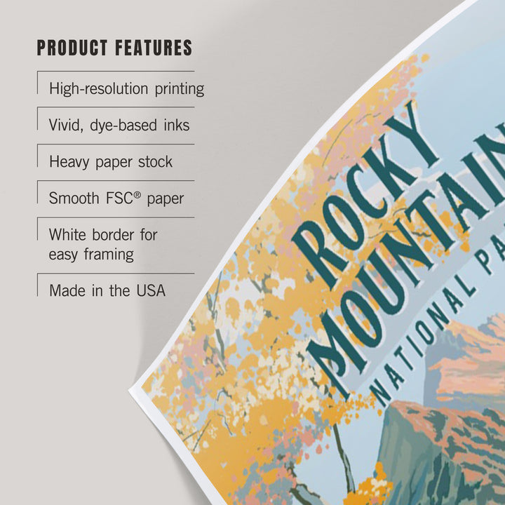 Rocky Mountain National Park, Colorado, Painterly National Park Series, Art & Giclee Prints