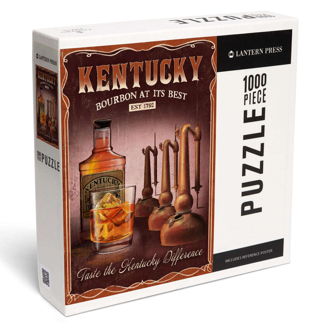 Kentucky, Whiskey Vintage Sign, Jigsaw Puzzle