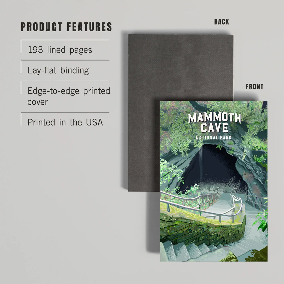 Lined 6x9 Journal, Mammoth Cave National Park, Kentucky, Painterly National Park Series, Lay Flat, 193 Pages, FSC paper