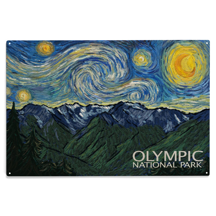Olympic National Park, Washington, Starry Night, Wood Sign and Postcards