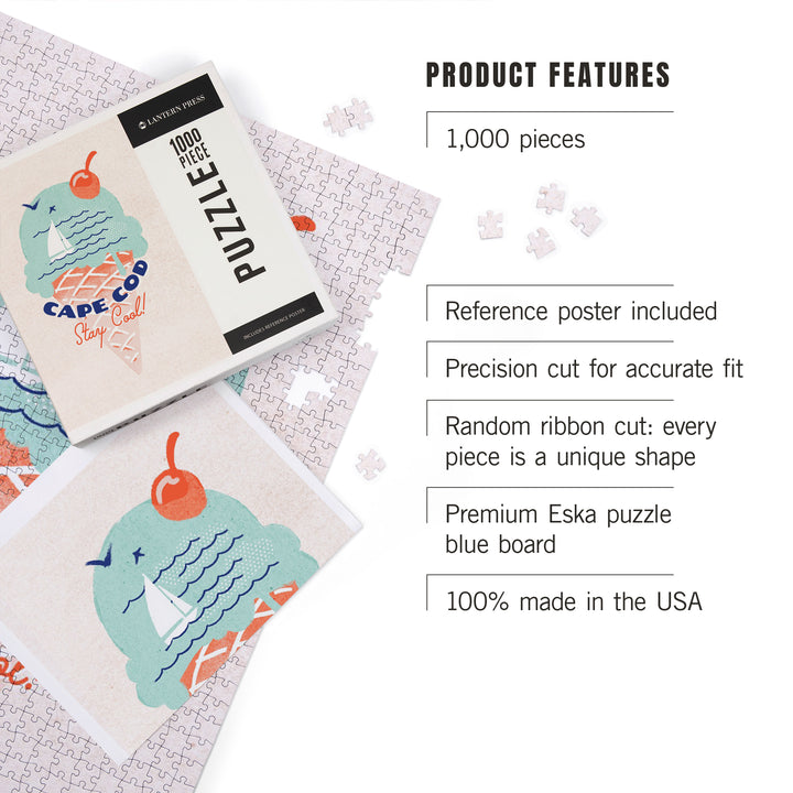 Cape Cod, Massachusetts, Dockside Series, Stay Cool, 1000 Piece Jigsaw Puzzle