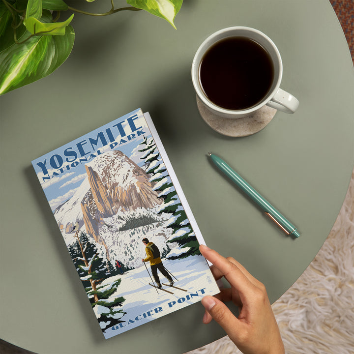 Lined 6x9 Journal, Yosemite National Park, California, Glacier Point and Half Dome, Ski Scene, Lay Flat, 193 Pages, FSC paper