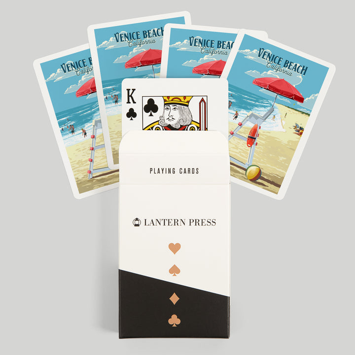 Playing Cards, Venice Beach, California, Lifeguard Stand, 52 Card Deck with Jokers in Box, Unique Art
