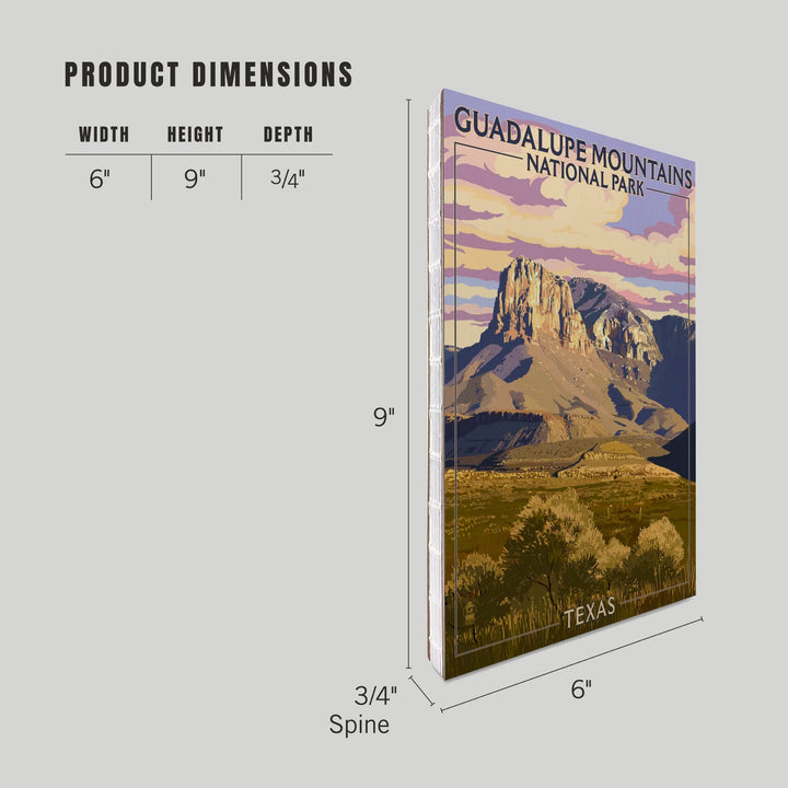 Lined 6x9 Journal, Guadalupe Mountains National Park, Texas, Lay Flat, 193 Pages, FSC paper
